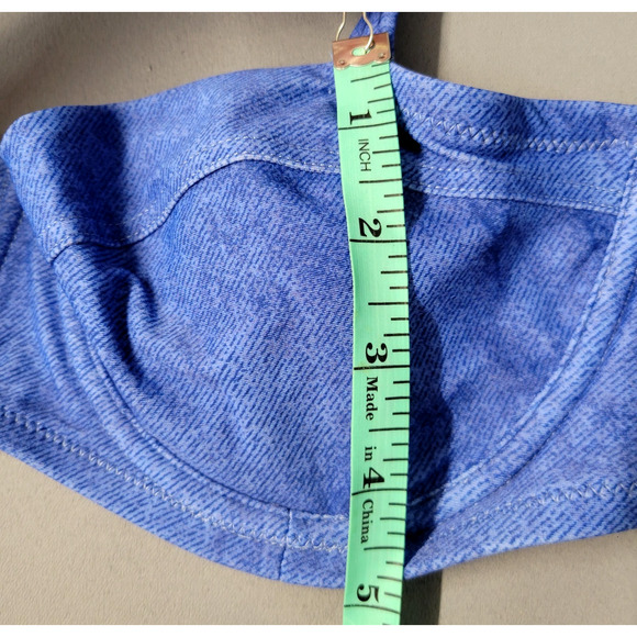 Aerie Underwire Bikini Top Womens 34D Blue Denim Print Unlined New - Picture 7 of 14